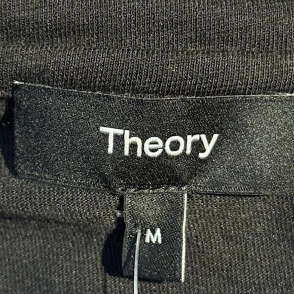 THEORY Women's Atmos Light Short Sleeve V-Neck Tee Shirt Top Black Medium NWT - Picture 9 of 14